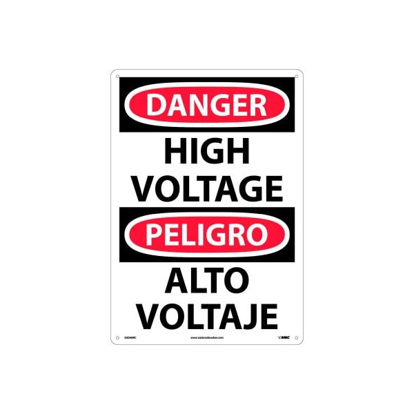 Bilingual Plastic Sign - Danger High Voltage